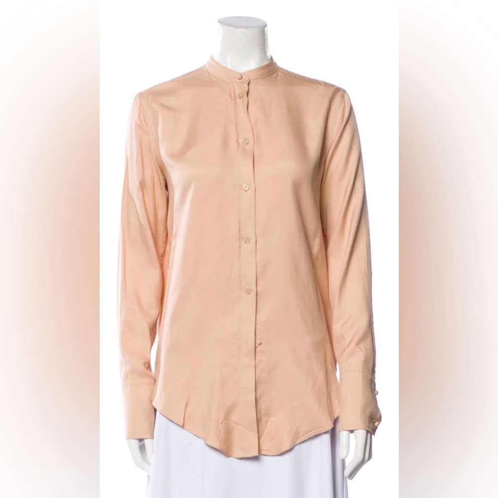 Helmut Lang Silk Button-Up Top Size S Made In Por… - image 1
